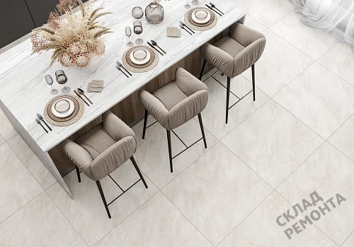 Фото Керамогранит матовый Alma Ceramica Риалто GFU04RLT08R молочный 600*600*9 – купить в Кургане: цена, описание, фото. Интернет-магазин 2