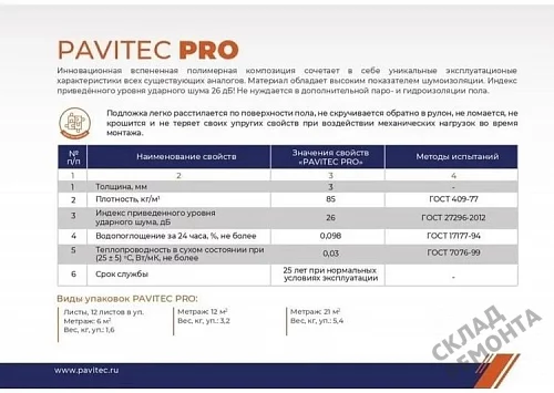 Фото Подложка рулонная Pavitec Pro 3 мм под ламинат и паркет оранжевая – купить в Кургане: цена, описание, фото. Интернет-магазин 4