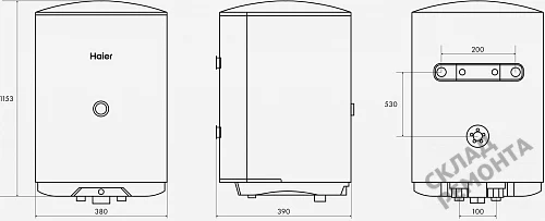 Фото Водонагреватель накопительный Haier ES100V-C1, 100 л – купить в Кургане: цена, описание, фото. Интернет-магазин 5