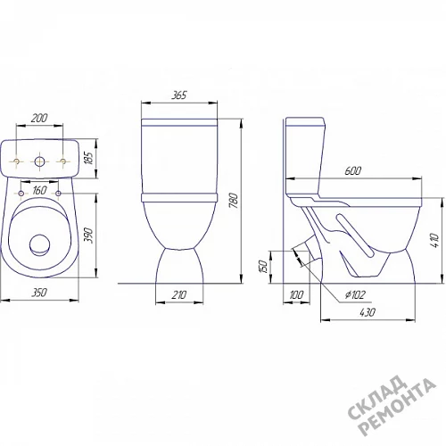 Фото Унитаз компакт напольный Rosa Лира купить в Кургане: цена, описание, фото. Интернет-магазин 3