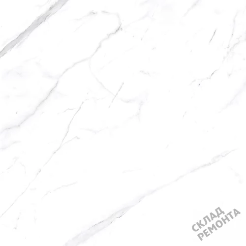 Фото Керамогранит матовый Steppe Ceramics Statuario White белый 600*600*9,5 – купить в Кургане: цена, описание, фото. Интернет-магазин 1