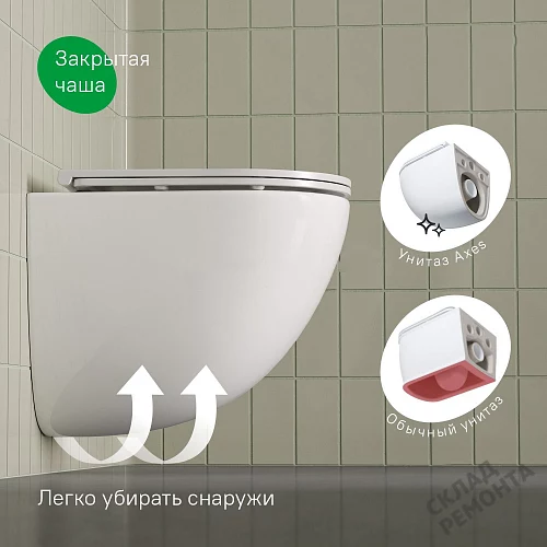 Фото Унитаз подвесной Iddis Axes AXERDSEI25 безободковый купить в Кургане: цена, описание, фото. Интернет-магазин 4