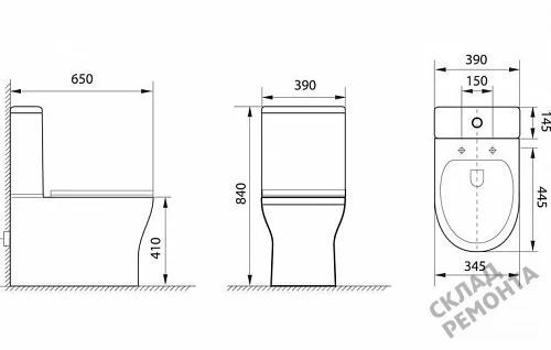 Фото Унитаз напольный Aquanet Roll-C 210764 безободковый купить в Кургане: цена, описание, фото. Интернет-магазин 5