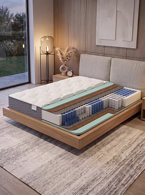 Матрас ортопедический двусторонний EcoSleep Prime Two (чехол серый трикотаж Extra-LAX)