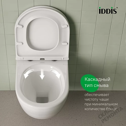 Фото Унитаз подвесной Iddis Бланко BLARNSEi25 безободковый купить в Кургане: цена, описание, фото. Интернет-магазин 4
